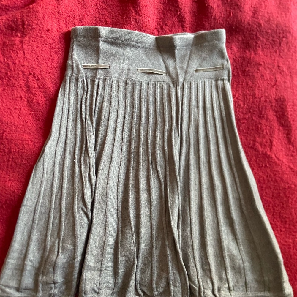 Promod Charcoal A-Line Pleated Skirt